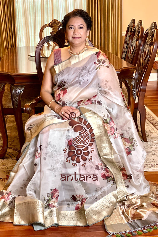 Banarasi Organza Saree - AW1051BS