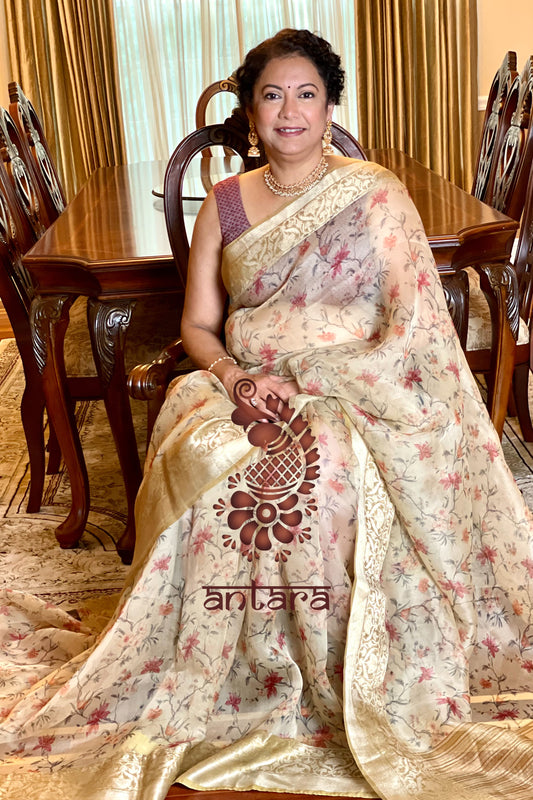 Banarasi Organza Saree - AW1057BS