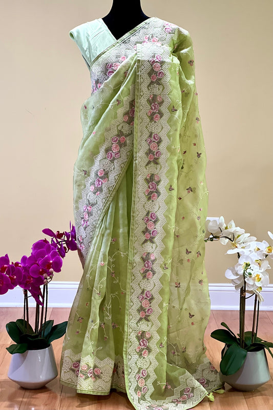 Organza Silk Saree - AW1017OGN