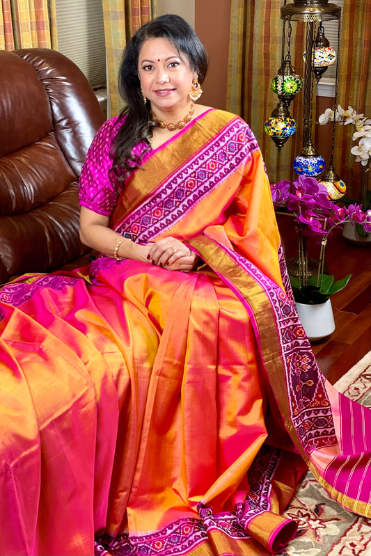 Patola Ikkat Silk Saree - AW1002PT