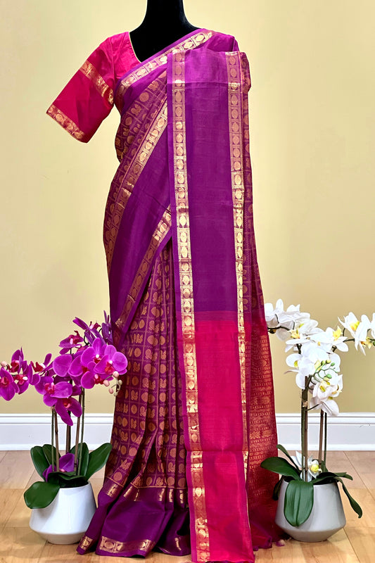 Silk Cotton Saree - AW1271SC