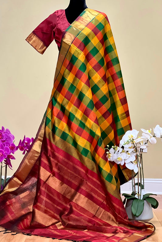 Silk Cotton Saree - AW1293SC