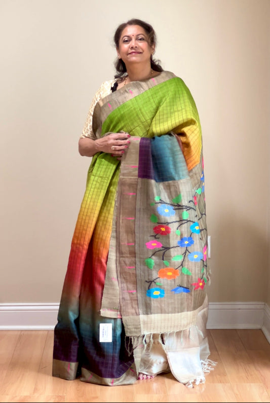 Tussar Silk Saree - AW1002FUS